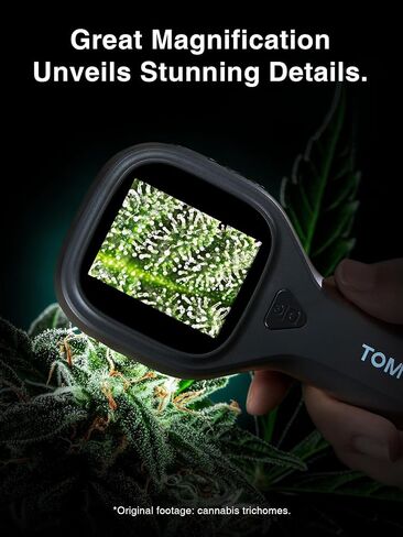 TOMLOV P10 Evo Digital Coin Microscope with 2" IPS Screen, 20X Handheld Lighted Magnifier for Adults Kids, Portable Jewelers Loupe, Compatible with Windows/macOS, Black in Saudi Arabia