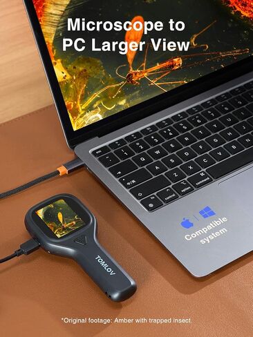 TOMLOV P10 Evo Digital Coin Microscope with 2" IPS Screen, 20X Handheld Lighted Magnifier for Adults Kids, Portable Jewelers Loupe, Compatible with Windows/macOS, Black in Saudi Arabia