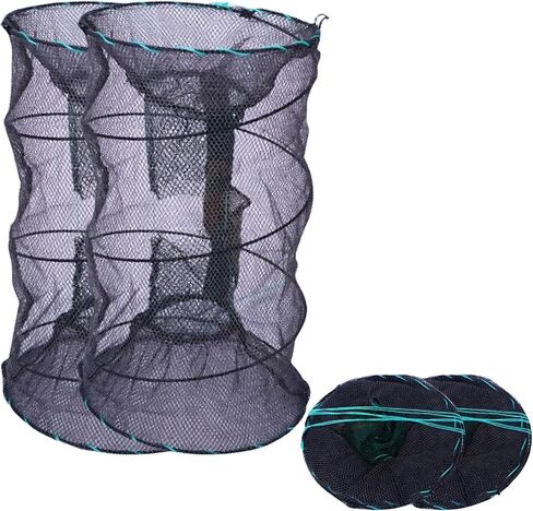Portable Collapsible Crab Traps, Foldable Crabbing Nets for Lobster, Shrimp, Carp, Crayfish, Galvanized Steel Wire, Polyethylene Mesh in Saudi Arabia
