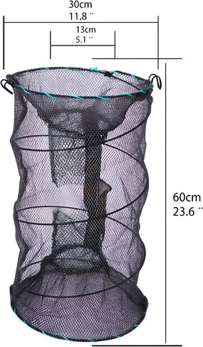Portable Collapsible Crab Traps, Foldable Crabbing Nets for Lobster, Shrimp, Carp, Crayfish, Galvanized Steel Wire, Polyethylene Mesh in Saudi Arabia
