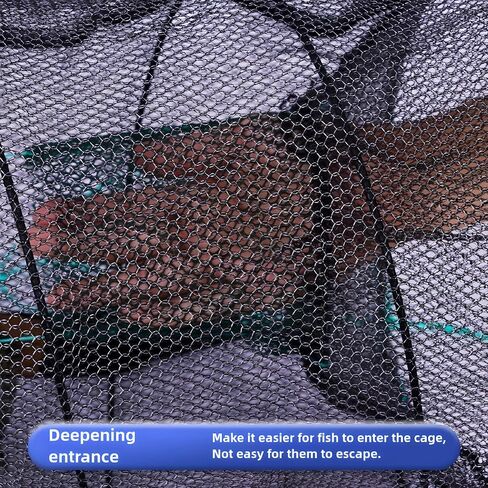 Portable Collapsible Crab Traps, Foldable Crabbing Nets for Lobster, Shrimp, Carp, Crayfish, Galvanized Steel Wire, Polyethylene Mesh in Saudi Arabia