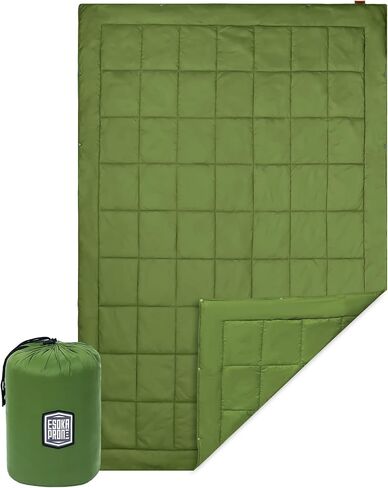 Outdoor Camping Blanket,Lightweight Waterproof Puffy Camping Blanket,Portable Camping Quilt for Travel, Picnic, Hiking,Camping - 77.9" x 55" Military Green in Saudi Arabia
