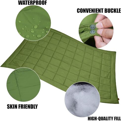 Outdoor Camping Blanket,Lightweight Waterproof Puffy Camping Blanket,Portable Camping Quilt for Travel, Picnic, Hiking,Camping - 77.9" x 55" Military Green in Saudi Arabia