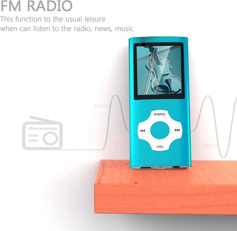 MP3 Player, Hotechs MP3 Music Player with 32GB Memory SD Card Slim Classic Digital LCD 1.82'' Screen Mini USB Port with FM Radio, Voice Record (Blue) in Saudi Arabia