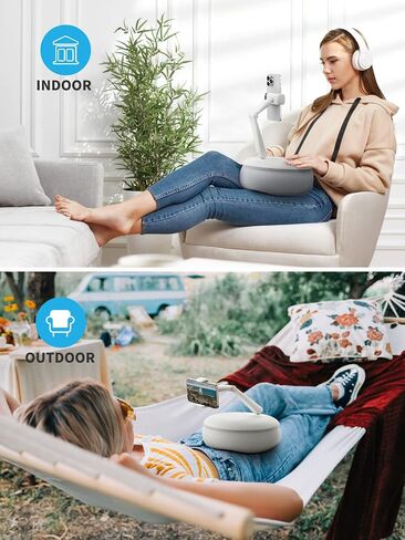 SAIJI Cell Phone Pillow Holder mini iPhone Stand for Bed, Upgraded mini Angle & Height Adjustable Phone Pillow Stand for Watching Video On Bed/Sofa/Lap, Fit for 4.7"-7.0" Device (Gray) in Saudi Arabia
