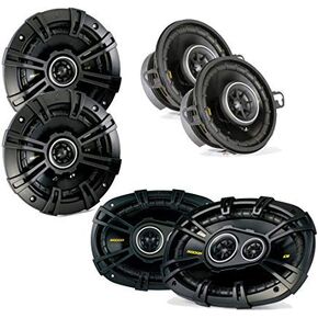 Kicker CS Series Speaker Bundle - 6x9, 5.25 & 3.5" Speakers for Dodge Ram Truck 2002-2011 - 450W Peak Power - Black - 1 Year Warranty