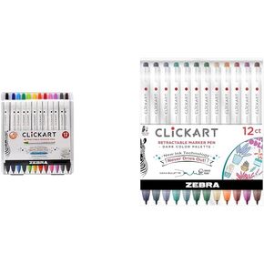Click Art Retractable Marker Pen, Fine Point, 0.6mm, Assorted Colors, 6 Pack in Saudi Arabia