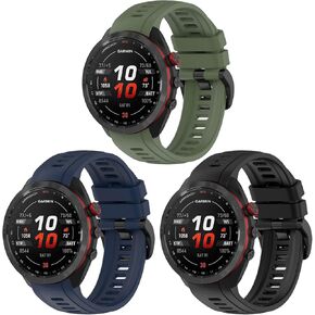 Silicone Watch Band 3 Pack Compatible with Garmin Approach S62/Approach S60//Approach S70 47mm/Fenix 8 47mm for Men