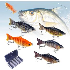5Pcs Robotic Fishing Lure, Bionic Swimming Bait, 3D Swimming Bait for Freshwater & Saltwater Fishing Gear Attracts Fish Lures Walleye Trout Bass