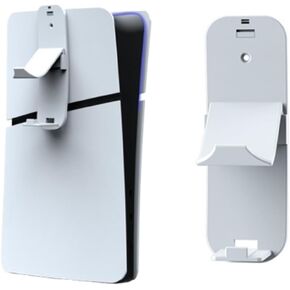 شماعات سماعات الرأس لـ PlayStation 5 Pro/PS5 Slim/PS5 ، حامل سماعات الرأس مع شماعات سماعة الرأس ، وقوس التخزين لـ PS5 ، وموقف متعدد الوظائف ، وسهل التثبيت ، مواد مستقرة (أبيض)