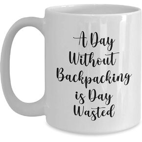 Backpacking Enthusiast's Valentine's Unique Gift Sets - Funny White Coffee Mug for Outdoor Adventurers, Perfect for Gifts from Hiker to Husband, Wife, or Friend on Valentine's - 11oz or 15oz