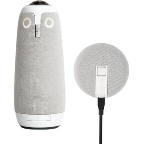 Owl Labs Meeting Owl 3 and Expansion Mic for Meeting Owl 3 - Extend Audio Reach in Larger Spaces by 8 feet (2.5 Meters) in The Direction of The mic. (Renewed)
