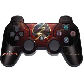 Skinit Decal Gaming Skin Compatible with PS3 Dual Shock Wireless Controller - Officially Licensed Warner Bros The Flash Movie: Logo Poster Design