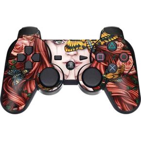 Skinit Decal Gaming Skin Compatible with PS3 Dual Shock Wireless Controller - Officially Licensed Sarah Richter Gothic Woman and Death Moth Butterflies by Sarah Richter Design