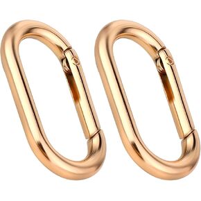 2Pcs Premium Gold Carabiner Clips,Heavy Duty Opening O Ring Keyring Clips for Purse Strap,Keychains&Backpacks,Buckle Clasp,Backpacks,Purse,Keys,Bag Strap Rustproof Key Hook Accessories (Gold)