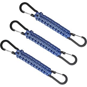 Paracord Keychain with Carabiner Clips 3 Pack, Small Carabiner Clip D Ring Lanyard Hanger Hook for Water Bottle, Ideal for Outdoor Hiking, Fishing, and Camping or as A Key Organizer for Men