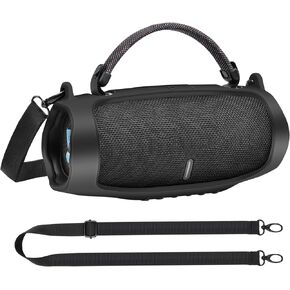 Case for JBL Charge 6 Portable Waterproof Bluetooth Speaker, Travel Soft Skin Cover Carrying Silicone Speaker Holder with Strap (Black)