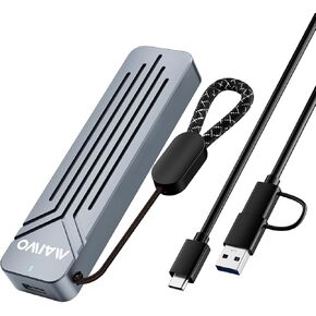 MAIWO M.2 NVMe SSD Enclosure, USB 3.2 GEN2 10Gbps Support UASP Trim, 8TB Capacity, Aluminium M.2 PCIe SSD to USB C Reader for NVMe M Key
