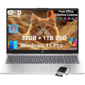 HP 15.6 كمبيوتر الكمبيوتر المحمول HP على شاشة تعمل باللمس للأعمال والطالب ، مع عمر المكتب ، Intel 13th Gen Core I3 (حتى 4.5 جيجا هرتز) ، شاشة HD Touch ، ذاكرة الوصول العشوائي 64 جيجابايت ، 2 تيرابايت SSD ، AI Copilot ، Win 11 Pro ، محرك أقراص DVD الخارجية in Kuwait
