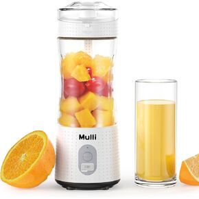 Mulli Pro-Grade Personal Blender 18K RPM - USB-C Rechargeable Ice Crusher, Travel Blender for Gym Camping Baby Food, 13oz BPA-Free with Flip-Top Lid