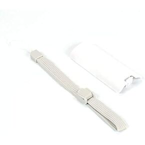 Battery Door Lid Cover Back Cover Pack Case Shell + Hand Strap Lanyard for Wii Remote Controller Replacement (White)