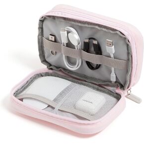 U Brands Dual Zip Canvas Tech Organizer Pouch, 7.8" x 5" Cord Organizer, Computer Accessories, Travel Essentials, Travel Gifts for Men Who Have Everything, Electronics