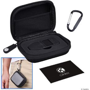 Protective Travel/Storage Case for Trezor One Bitcoin/Cryptocurrency Wallet - Durable Nylon Hardshell Case with Mesh Pocket (for USB cable) and Carabiner - High Grade Zipper - Lightweight