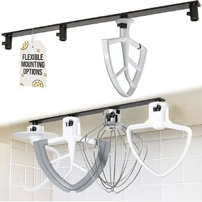 Stand Mixer Attachment Holder Compatible with All Kitchen Aid Mixer Accessories - Quick & Easy Installation Perfect for Kitchen Organization & Attachment Storage - Securely Holds 4 Mixer Attachments