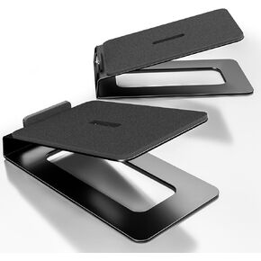 PUTORSEN Desk Speaker Stands with Anti-Vibration Pads, Holds up to 22 lbs, Compact 3"-4" Studio Monitors, 16° Tilt Angle, Space-Saving Stands for PC Speakers (Pair)