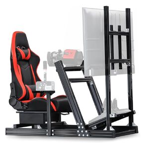 Marada 8040 Aluminum Profile Racing Simulator Cockpit Fit For Fanatec/Thrustmaster/Moza/Logitech g29 g920, Sim Racing Cockpit with Monitor Mount and Seat, Excluding Electronic Devices