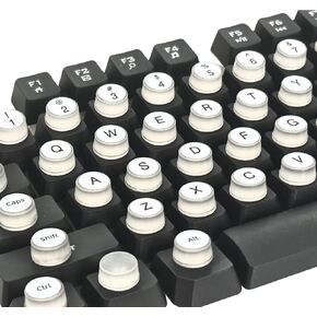 Keyboard Stickers for Long Nails, Adhesive Reusable Protective Raised Silicone Caps Covers for Typing Gaming on Desktop 72 PCS (White)