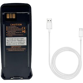 XPR6580/XPR6550 3200mAh USB-C Battery with Belt Clip - 7.4V Li-ion Replacement for PMNN4077c/PMNN4065 & XPR6300/DGP6150+ Two-Way Radios