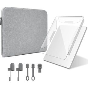 3 in 1 Protective Set for Starlink Mini Dishes, 1* Carry Bag, 1* PC Protector Cover Shell and Set of 5 Silicone Cable Ends Caps and Dustproof Plugs