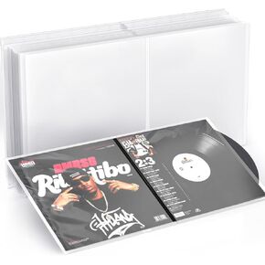 Facmogu 20 Pack 12-Inch Vinyl Record Gatefold Sleeves, Clear Double Sided Opening Outer Vinyl Sleeves LP Album Covers, Perfect Fit Protective 3 Mil Thick Protection for LP Collection Record Storage