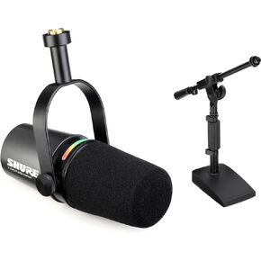 Shure MV7i USB Podcast Microphone with Desktop Stand, Professional Audio Quality, Voice Isolation Technology, Compatible with Mac, PC, and Mobile Devices, Ideal for Podcasting, Streaming, and