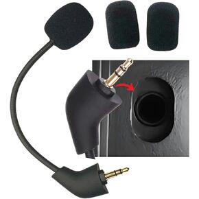 Replacement Mic for HyperX Cloud, Cloud X, Cloud II, Cloud Core, Cloud Pro Silver (Old Version Before 2021) – Noise Cancelling Boom Microphone Compatible with Gaming Consoles, PC, 3.5mm Jack