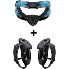 AMVR Ultra Breathable Facial Interface Face Pad and Controller Grips Cover Compatible with Meta/Oculus Quest 3S