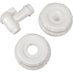 API Kirk Samson Stackers (فقط) مجموعة ملحقات لـ 5 و 6 جالون - (1) 3/4 "NPT SPIGOT و (2) 70 مم قبعات ذات حشوات (واحدة قبل الأداء للاستخدام مع spigot)