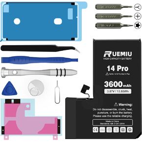 3600mAh Battery for iPhone 14 Pro,Upgraded High Capacity fit for iPhone 14 Pro A2650 A2889 A2890 A2892 with Complete Repair Tool Kits