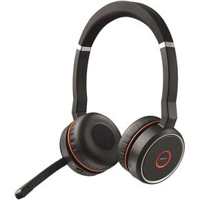 Jabra Evolve 75 MS Wireless Headset, Stereo – Includes Link 370 USB Adapter – Bluetooth Headset with World-Class Speakers, Active Noise-Cancelling Microphone, All Day Battery (Renewed)