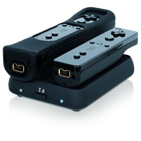 dreamGEAR Nintendo Wii Power Base Dual Induction Charging Dock (black)