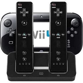 Remote Charger 3 in 1 Charger Dock Charging Station for U Gamepad u Charging Dock U Console Charger (Black)