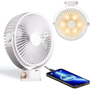 Magnetic Cruise Cabin Fan with 8000mAh Battery, LED Light & Power Bank, USB Rechargeable Air Circulator for Ship Approved Staterooms – Cruise Must Have Essentials (Black)