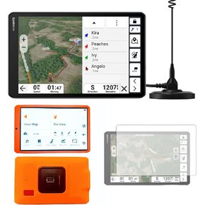 Garmin Alpha XL Conkey's Bundle 10 "GPS Hunting System - يتتبع 20 كلبًا في وقت واحد ، ويخزن ما يصل إلى 250 كلبًا ، والملاحة ، وحالة المطاط البرتقالية ، وموفر شاشة Huntproof