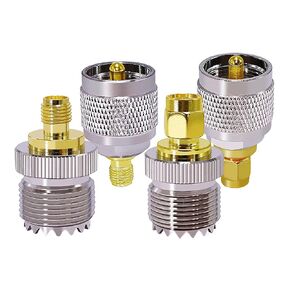 SMA to UHF Antenna Adapter, SMA to PL259 SO239 UHF VHF FR Coaxial Connector Kit for CB Radio Antenna, Coax Cable Connector Adapter Kit for Handheld Ham Radio Antenna/Walkie Talkie/Amateur Radio 4Pcs