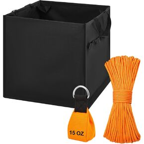 3 Pcs Arborist Throw Line Kit and Cube Bundle 64L Folding Arborist Throw Line Storage Cube, 15 oz Arborist Throw Weight Bag, 164 ft Polyester Rope Equipment for Tree Work Limb Throwing