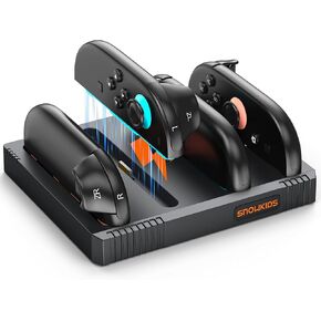 Snowkids Charging Dock Compatible for Nintendo Switch 2 Joy-Con Controllers - Simultaneous Fast Charger Station, Magnetic, Reversible Connection, Overcharge Protection & LED Indicators