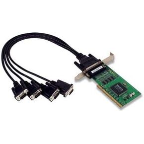 MOXA CP-104UL-DB9M 4-Port RS-232 Board, DB9 Male Cable Include,Universal PCI Bus,Low-Profile,230.4Kbps Male DB44,Embedded Surge Protection 16KV ESD