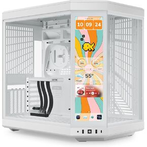 HYTE Y70 Touch Infinite Dual Chamber ATX Mid Tower Modern Aesthetic Case with Integrated 2.5K LCD Touchscreen - Snow White