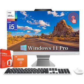 ASUS 2025 All-in-One Desktop, 23.8" FHD Touchscreen, Intel 10-Core i5-1235U, Intel Iris Xe Graphics, 16 GB RAM, 512 4B SSD, Wi-Fi 6, 720p Camera, Windows 11 Pro, Office Lifetime, w/RH-Accessories